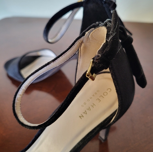 Black Velvet Cole Haan Clara Grand Sandal 85mm Women Shoes Size 9B - W09915 - Picture 8 of 11